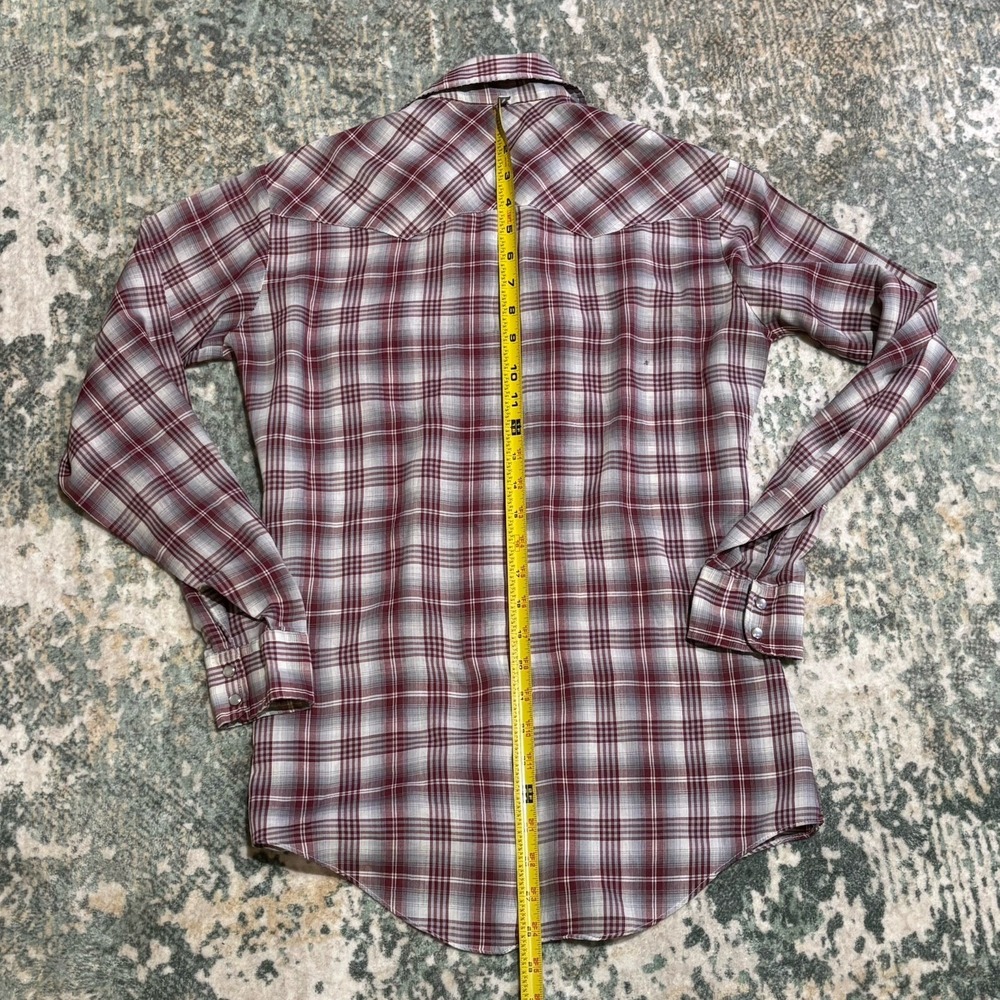 Vintage 70s Levi White Tab Western Super Thin Shirt Size Small Men's - Picture 2 of 10